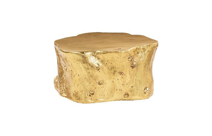 Log Coffee Table, Gold Leaf